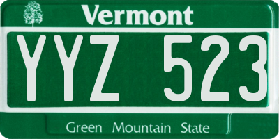VT license plate YYZ523