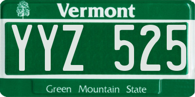 VT license plate YYZ525