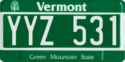 VT license plate YYZ531