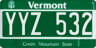 VT license plate YYZ532