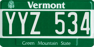 VT license plate YYZ534