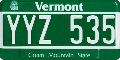 VT license plate YYZ535
