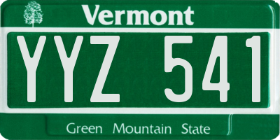 VT license plate YYZ541