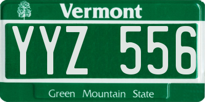 VT license plate YYZ556