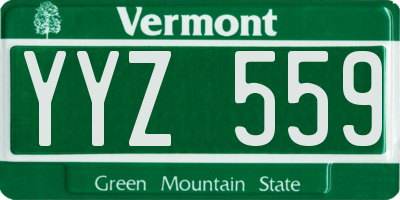 VT license plate YYZ559