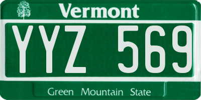 VT license plate YYZ569