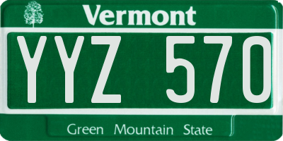 VT license plate YYZ570