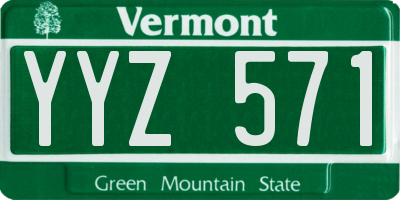 VT license plate YYZ571
