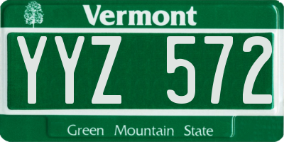 VT license plate YYZ572