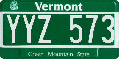 VT license plate YYZ573