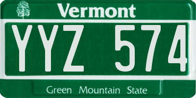 VT license plate YYZ574