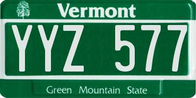 VT license plate YYZ577
