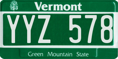 VT license plate YYZ578