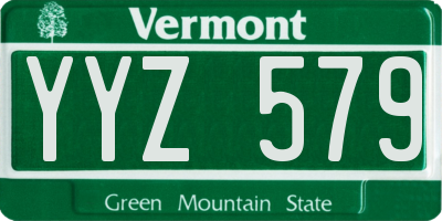 VT license plate YYZ579