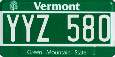VT license plate YYZ580