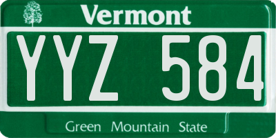 VT license plate YYZ584