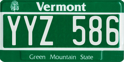 VT license plate YYZ586