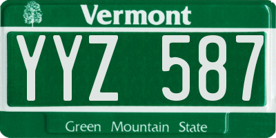 VT license plate YYZ587