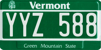 VT license plate YYZ588