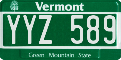 VT license plate YYZ589
