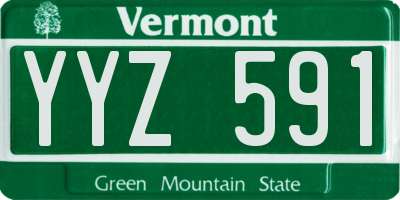 VT license plate YYZ591