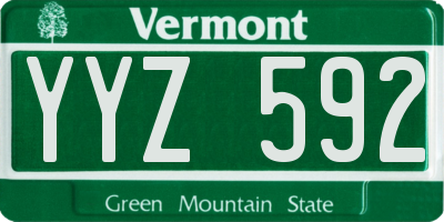 VT license plate YYZ592
