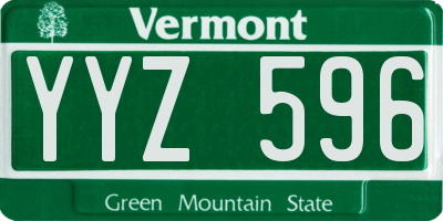 VT license plate YYZ596