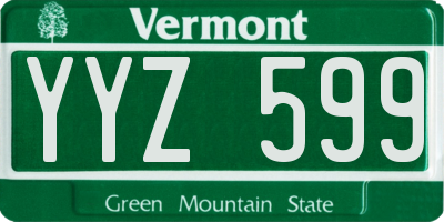 VT license plate YYZ599