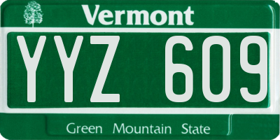VT license plate YYZ609