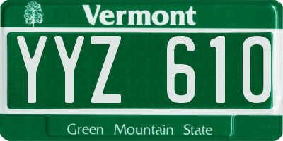 VT license plate YYZ610
