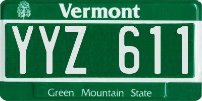 VT license plate YYZ611