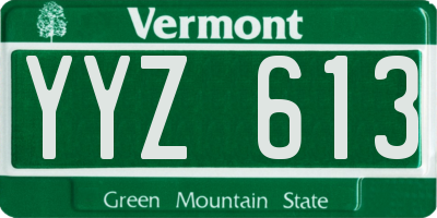 VT license plate YYZ613