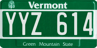 VT license plate YYZ614