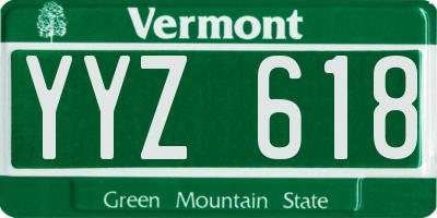 VT license plate YYZ618
