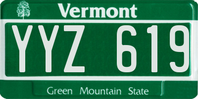 VT license plate YYZ619