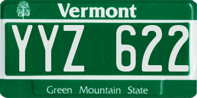 VT license plate YYZ622