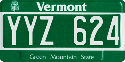 VT license plate YYZ624