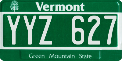 VT license plate YYZ627