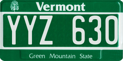VT license plate YYZ630