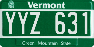 VT license plate YYZ631