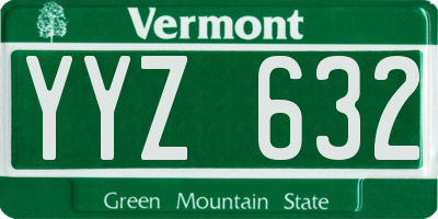 VT license plate YYZ632