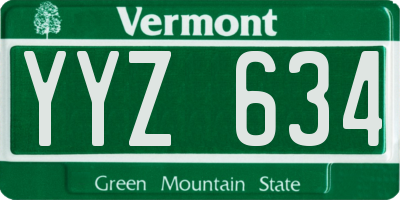 VT license plate YYZ634