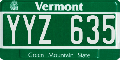 VT license plate YYZ635