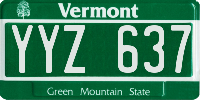 VT license plate YYZ637