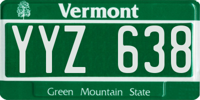 VT license plate YYZ638