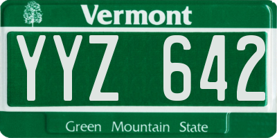 VT license plate YYZ642