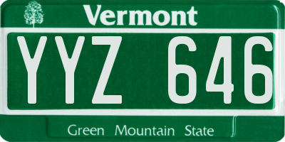 VT license plate YYZ646