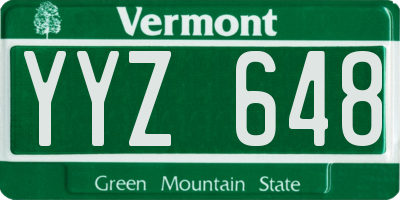 VT license plate YYZ648