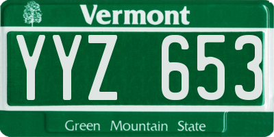 VT license plate YYZ653