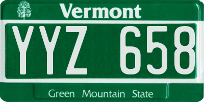 VT license plate YYZ658